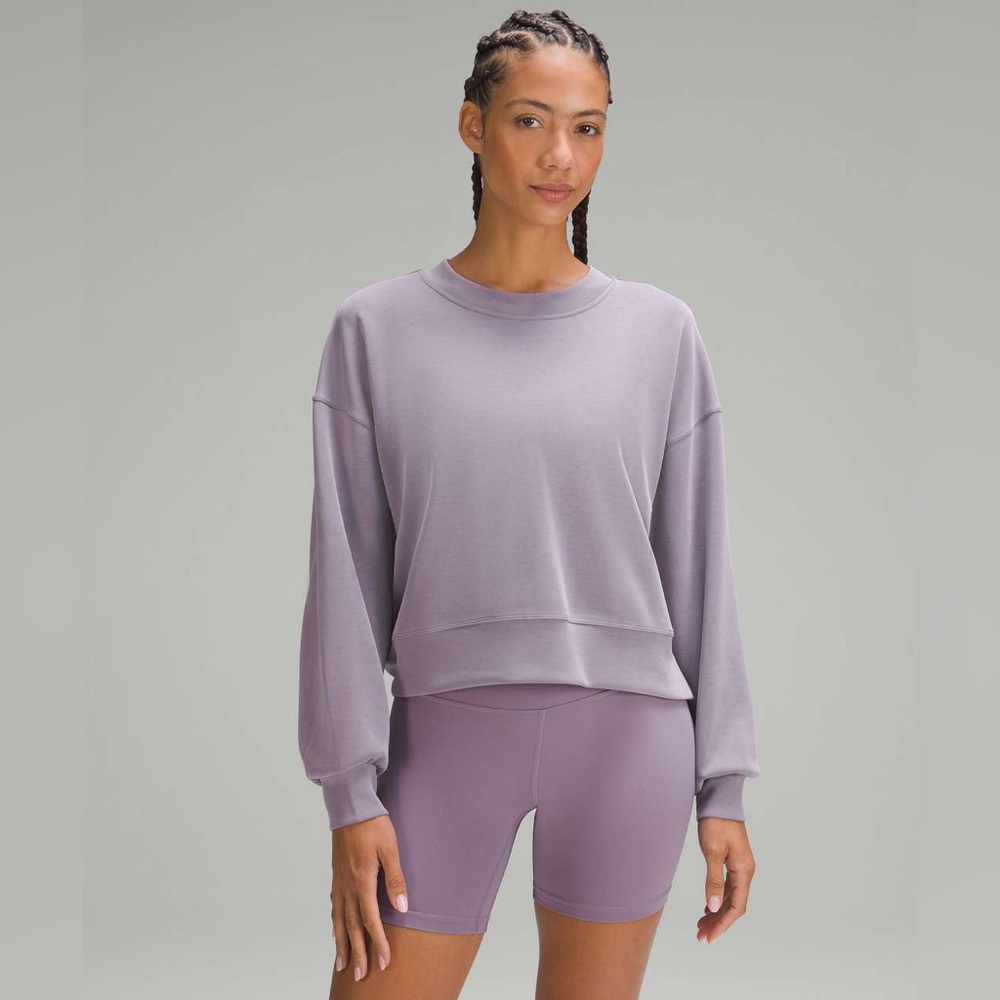 Lululemon Softstreme Perfectly Oversized Cropped Crew Dusty Lavender